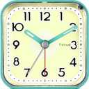 Small Analog Alarm Clock Silent Non Ticking, Ascending Beep Sounds, Snooze,Glow in Dark dial, Manual Light, Battery Operated (Green)