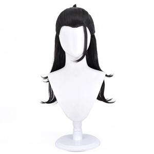 Ponytails Cosplay Wig Costume Halloween Wigs for Women Men(Black Long)