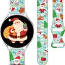 Holiday Watch Band Compatible with Samsung Galaxy Watch 6/5/5 Pro/4/3/6 Classic/4 Classic/Active 2/Active, 20mm Christmas Halloween Replacement Strap for Samsung Galaxy 40mm 41mm 42mm 44mm 45mm 46mm