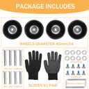 Luggage Suitcase Replacement Wheels 1.57" Diameter 4 Pcs 0.67" Thickness with Ball Bearings Wear-Resistant Mute Rubber Swivel Caster Repair Kits for Luggage Bags Trolley Case