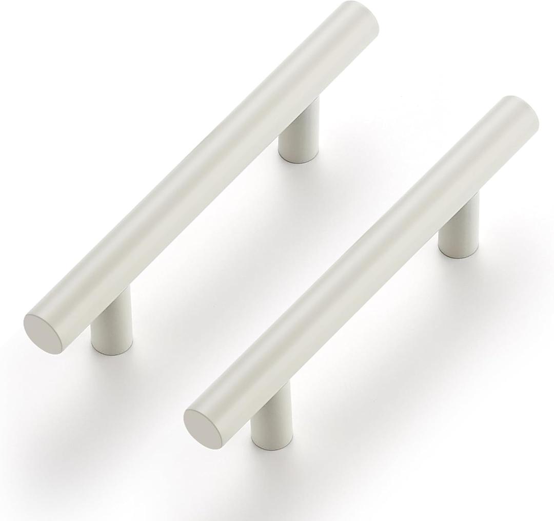 Ravinte 12 Pack | 5 Inch Cabinet Pulls White Stainless Steel Kitchen Drawer Pulls Cabinet Handles 5 InchLength, 3 Inch Hole Center