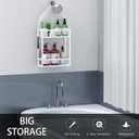 Meangood Shower Caddy 10.4" x 4.5" x 22.04" Hanging Shower Caddy Organizer Over Shower Head Big Capacity for Shampoo, Conditioner with Hooks for Razor/Sponge, White