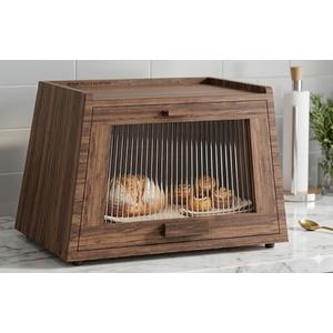 Bread Box for Kitchen Wood Brown