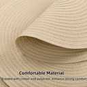 SHACOS 15 inch Round Braided Placemats Set of 6 Cotton Polyester Heat Resistant Table Mats Washable Place Mats for Dinner Party Table Decoration (Light Beige, 6)