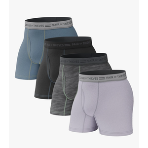 Pair of Thieves Soft Cotton Boxer Briefs for Men Pack (4 & 8 Pack) - Tagless Mens Underwear for All-Day Comfort and Support Size L