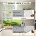 Cordless Vinyl Mini L Blinds 21" W x 64" H, 1" Slat White Horizontal Windows L Blind for Door, Shades, Camper, Light Filtering, Interiors, Arrive 1/2 Inch Narrower Indoor