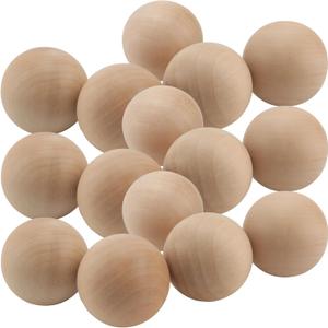 SENJEOK 24 Pack 2 Inch Wood Balls, 5cm Unfinished Wooden Balls Hardwood Craft Sphere for DIY Projects