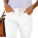 Necooer Women Jean Shorts Ripped Casual Summer Mid Waist Stretchy Five Points Denim Jean Shorts, S