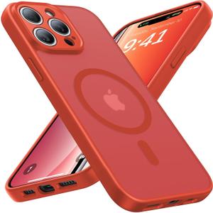 Magnetic for iPhone 15 Pro Max Case [Full Camera Protection][Military-Grade Protection][Compatible with MagSafe] Shockproof Protective Slim Phone Case for iPhone 15 Pro Max, Red