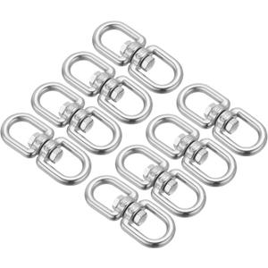 PATIKIL Double Ended Swivel Eye Hook M6 Working Load 120kg/264 lbs, 8 Pack 304 Stainless Steel Eye to Eye Swivel Shackle Ring Connector for Marine Mooring Hanging
