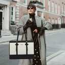 LOVEVOOK Laptop Bag for Women 15.6 inch Canvas Laptop Tote Bag, Large Capacity Work Bag with Clutch Purse, Computer Bag Office Business Briefcase, Casual Handbag for Travel College Teacher School