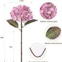 Artificial Flower Fake Silk Hydrangea Heads Bouquet with Stems Bulk for Fall Decoration Table Center Christmas Indoor Outdoor Faux Floral Realistic with Leaves Plants Crafts 8PCS (Pink)