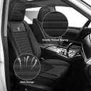 Seat Covers Full Set Fit for Nissan Rogue 2015-2026, Breathable and Comfortable Leather Car Seat Cover, Standard Waterproof Cushion Cover Auto Interior Accessories (Black)