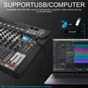 8-Channel Audio Mixer, Recording Sound Board with Bluetooth