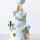 Bear Cake Topper White Cloud Hot Air Balloon Cake Decor