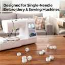Poolin Prewound Bobbins Richword Selected 144pcs, Size A (Class 15 / SA156), 75D Polyester Bobbin Thread, Plastic Sided, for Single Needle Embroidery & Sewing Machines, White