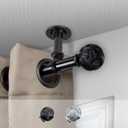 Tressage 1" Ceiling Curtain Rod/Room Divide 28-48 Inch (Black)