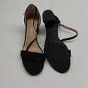 mysoft Women's Chunky Low Heels Open Toe Block Heeled Dress Ankle Strap Pump Wedding Sandals (11 Wide, Black Suede)