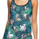 HUNTFAMI Tankinis Swim Suits for Women Two Piece 2025 Womens Bathing Suits Holiday Beachwear Women with Boyshorts (M)