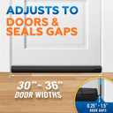 Comfyanno Under Door Draft Stopper - Bottom Door Seal & Gap Filler- Fits 30 to 36 Door, Block Noise, Sound, Air, Bugs, Dust, Easy to Install, Double Side Block, No Adhesive, Black