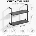 Wall Mounted Bookshelves Set of 3, Floating Shelves for Wall, 6-Tier Wooden Hanging Bookshelf, Easy Installation Book Organizer for Home Office, Living Room, and Bedroom