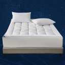 Temperature Regulating Pillow Top Mattress Topper Featuring with 37.5 Technology Full Size - 300 Thread Count Cotton Blend Cover Quilted Fitted Mattress Protector with 8-18" Deep Pocket