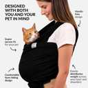 Cat Sling Carrier for Small Pets Anti-Anxiety Cat Sling, Kitten Pouch Pet Sling in Gray Black Blue Green Pink Yellow (Black, Large)