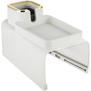 1 Pcs Couch Cup Holder Tray Silicone Anti-Spill Anti Slip Sofa Armrest Drink Holder Weighted Couch Caddy Recliner Arm Table for Remote Controls, Phones, Cups and Snacks (Beige)