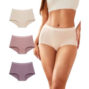 Reshinee Organic Micro Modal Women's Underwear Breathable Full Briefs Soft Panties Comfort Underpants Ladies Panties 3 Pack 3XL