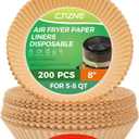 Ctizne Air Fryer Paper Liners Disposable, 200PCS 8inch Airfryer Oven Insert Parchment Paper Sheets Round, Non Stick Food Grade Baking Liner for 8Qt Air Fryer Basket