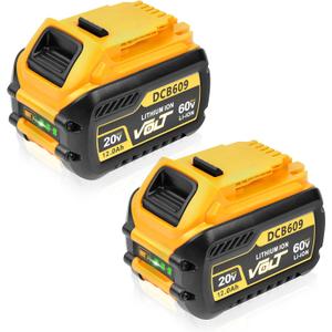 2 Pack 12.0Ah Replacement for DeWalt FlexVolt 20V/60V Max Battery  Compatible with DCB606, DCB609, DCB612, DCB200, DCB205, DCB206 Cordless Power Tools