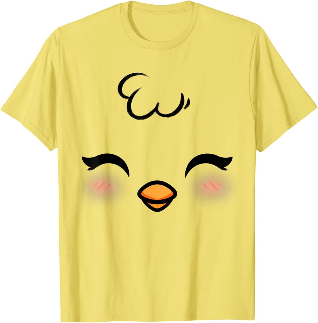 Funny Easter Chick Face Costume Halloween Boys Kids Toddler T-Shirt (Small, Lemon Yellow)
