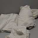 FreshCulture King Size Sheets Set - Ultra Soft Striped Microfiber Sheets - Deep Pockets up to 16" - Easy Care - Hotel Luxury 4 Piece Set, Stripe Beige