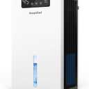 KeepGlad Dehumidifier, 98OZ Dehumidifiers for Home(1000sq.ft), Humidity Display Dehumidifier for Basement Bathroom Bedroom, Auto Shut Off, Washable Filter, Drain Hose, Timer, 7 Ambient Lights, White