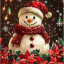 Reivworl Christmas Paint by Numbers Kit for Adults Beginners, Snowman Paint by Numbers, Adult Paint by Number Kits for Gifts and Home Wall Decor 16x20 Inch (Without Frame)