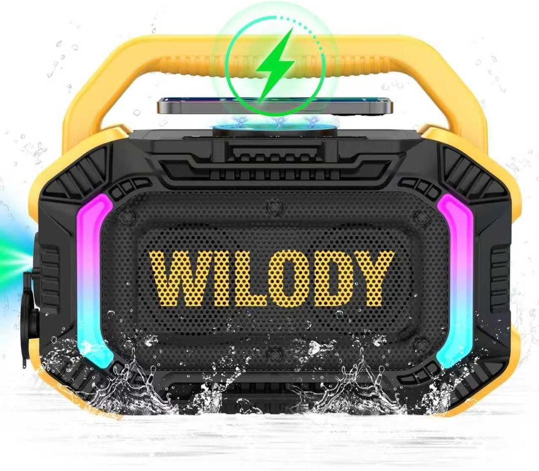 Wilody Speakers Bluetooth Wireless, Loud Outdoor Speaker with Bass, Portable Speaker for Work