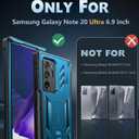 FNTCASE for Samsung Galaxy Note 20 Ultra Case: [Built-in Screen Protector & Kickstand] [Military Grade Drop Protection] Heavy Duty Protective Shockproof Rugged TPU Note-20-Ultra 5G Phone Cover - Blue