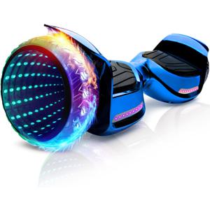 Hoverboard with 6.5" Full Light Up Wheels, Bluetooth Hover Board with Non-slip Footplates, UL2272 Safety Certified Hoverboard with 6.5" Full Light Up Wheels, Bluetooth Hover Board with Non-slip Footplates, UL2272 Safety Certified