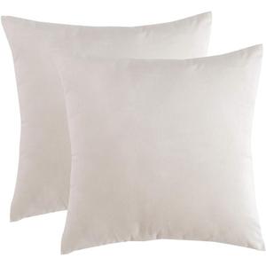 RainRoad Velvet Decorative Throw Pillow Covers Cushion Cover Pillow Case for Sofa Couch Bed Chair,Soft Square Cream Throw Pillows 18x18 Inch,Set of 2 (18" x 18" (Pack of 2), Cream)