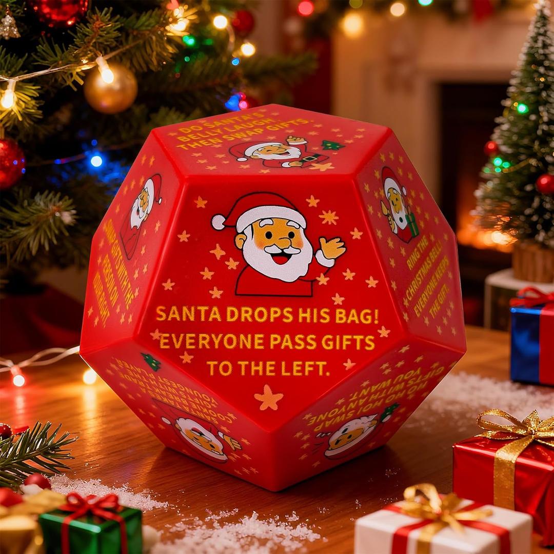 2025 Red Santa Swap Gift Exchange Dice,Exchange Gifts,Christmas Stocking Stuffers for Teen Men Women, Anniversary Birthday Gifts for Men Women, Large Dice Party Gifts for Xmas