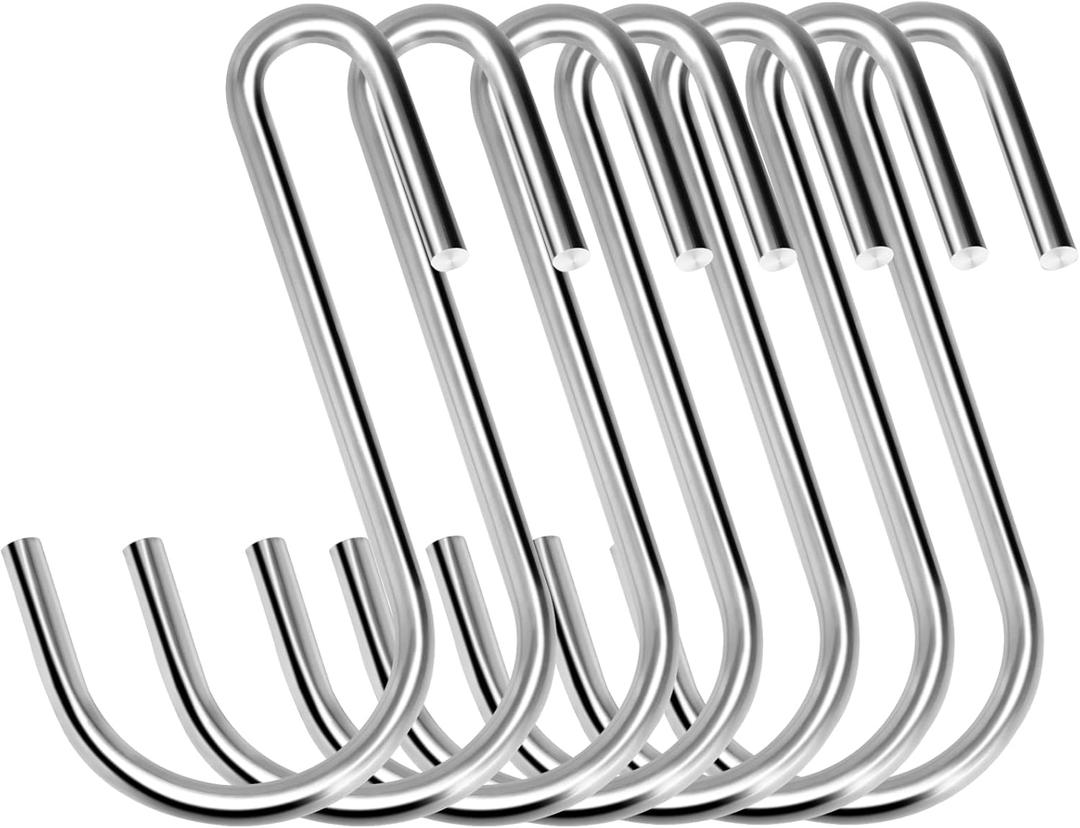 30PCS S Hooks, Premium Stainless Steel S Hooks for Hanging Kitchenware, Professional S Shaped Hooks for Hanging Pots, Pans, Cups, Plants, Bags, Jeans, Towels