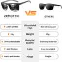 ZENOTTIC Polarized Sunglasses for Men Lightweight TR90 Frame UV400 Protection Square Sun Glasses