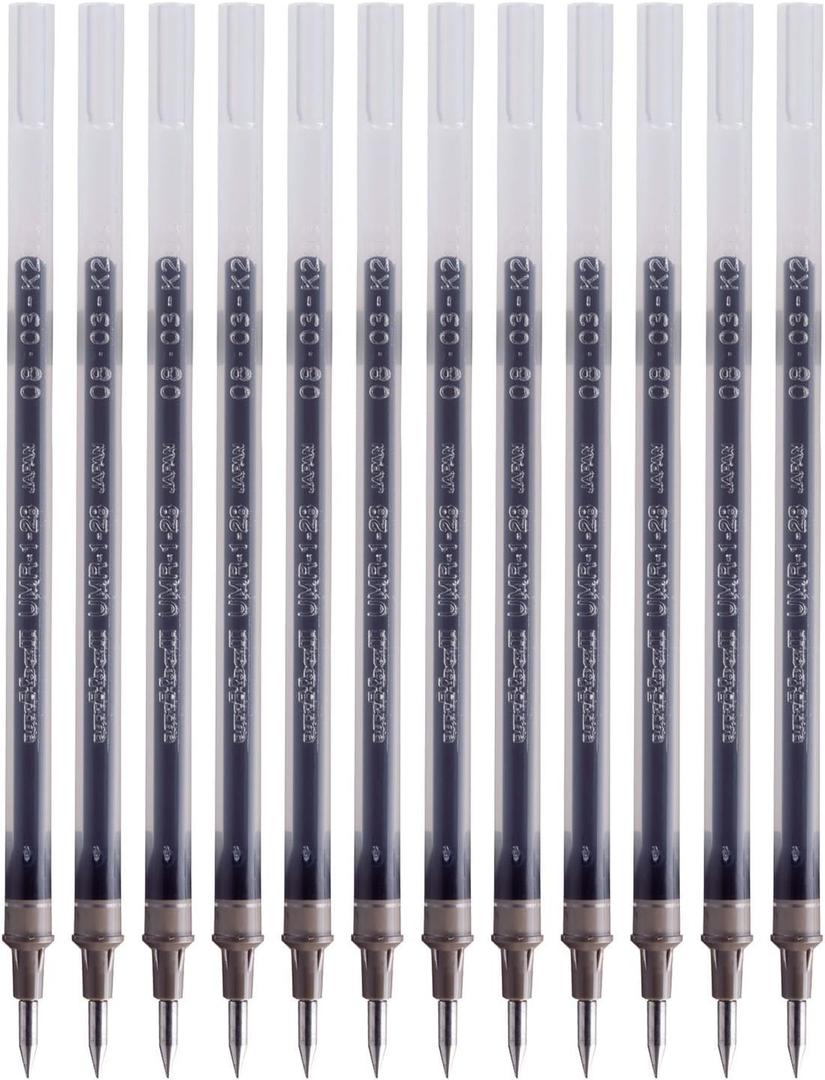 Uni-ball Signo DX UMR-1 Refill for UM-151 Ultra-FINE LINE-12 Pcs-0.38mm Ball(Black) / Attached with Dbmier A750 Mini Notebook