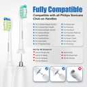 Replacement Toothbrush Heads Compatible with Philips Sonicare Gentle & Effective Electric Tooth Brush Refill for Plaque Control, 10 Pack (Black/White)