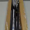 Black Curtain Rods No-Drilling for Windows 48 to 84 Inch - 5/8" Diameter Adhesive Curtain Rod, Splicing Drapery Rod Set with Renter Friendly Adhesive Brackets (Size: 32" - 93")