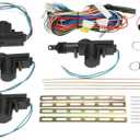Shkalacar Power Central Locking System Keyless Entry System Universal Keyless Entry Car Kit with Trunk Release Button Remotes & 4pcs Door Lock Actuator