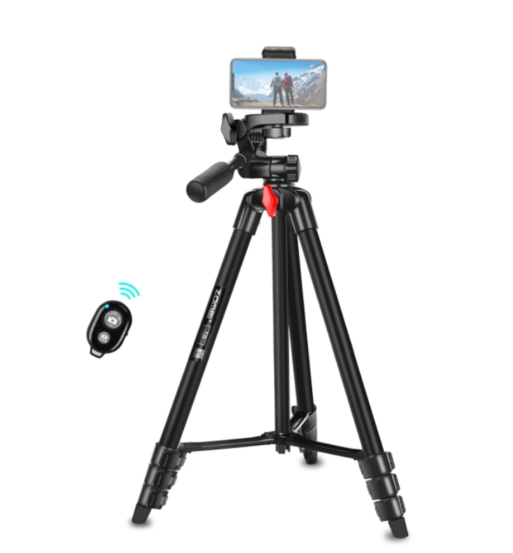 ZOMEi Phone Tripod 54 Inch Cellphone Tripod Lightweight Portable Travel Tripod for Smartphone and Sport Camera (Black)