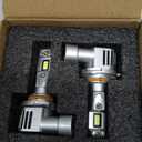 NOVSIGHT H11 9005 LED Light Bulbs - 500% Super Brighter 6500K Cool White, Fanless Light, 1:1 Design, Plug and Play 3 Mins Installation, H8 HB3 Automotive Fog Lamps, Pack of 4 (2 Years)