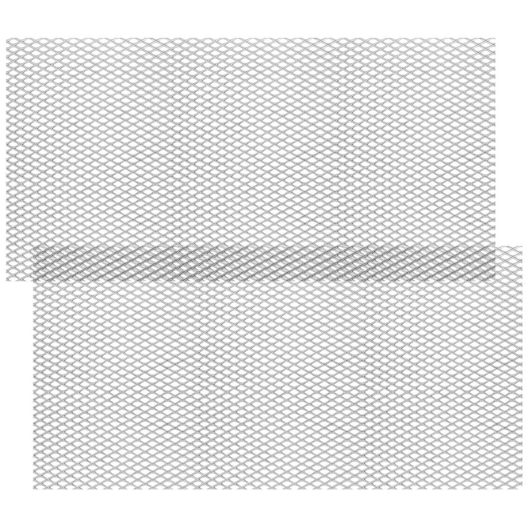 2PCS Steel Expanded Metal Sheet Flattened 48 x 24 Inches, 11 Gauge Thick Cold Rolled Steel Mesh Sheet for BBQ Grill, Perforated Sheets Metal Grate Screen for Smoker and DIY Projects Indoor Outdoor