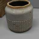 Creative Co-Op Round Terra-Cotta Hobnail Planter Vase with Heavily Distressed Finish (7.25" Round x 6.25" H, Grey/Blue)